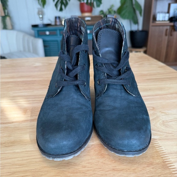 Rockport Dark Gray Leather Wedge Ankle Boots - Picture 4 of 8